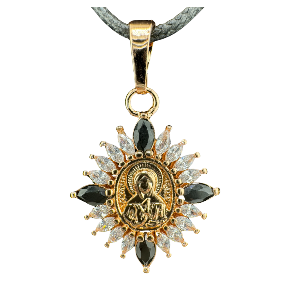 Exquisite Saint Matrona Pendant Plated in Rose Gold with Stones Exquisite Saint Matrona Pendant Plated in Rose Gold with Stones